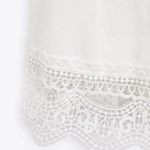 ZARA crochet lace mini dress white boho wedding flared strappy Photo 9