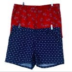 Liz Claiborne  Bundle 2 Pair 5” Red Blue Print Casual Shorts Women's Size 14 Plus Photo 12