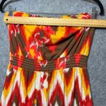 Lucky Brand Lucky‎ Brand Maxi Dress Strapless Summer Chevron Floral Print Medium Photo 4