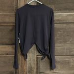 ATHLETA Samsara Nirvana Side Tie Size XS Navy Long‎ Sleeve Sweatshirt NEW Gray Photo 3
