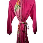 Fate Dress Women S Pink Contrast Pleated Tie Waist Floral Long Sleeve Spring Photo 1