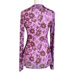 Free People  Lucky Shirtee Floral Shirt Lavender Sheer Mesh Retro Y2K 70s Large Photo 1