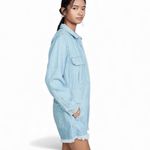 Free People Shapeshifter Light Blue Denim Romper Shortall Jumpsuit Size S Photo 4