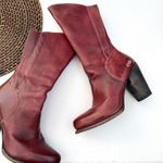 Bed Stu  Womens Boots Embark Scarlet Red Rustic Leather Mid Calf Size 10 Photo 0