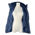 Faded Glory  Puffer Vest Womens Blue Faux Fur Trim Removable Hood Cinched Waist S Photo 6