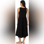 Pact  Relaxed Slub Knit Organic Cotton Henley Tank Midi Dress Black Size Small Photo 1