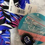 Swim Solutions Bandeau Ruffle Tier Tankini Top Blue Size 12 Photo 1