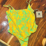 Aloé Aloé Yellow and Green Floral Swimsuit Size XL Photo 0