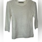 ZARA  Cream Cable Knit 3/4 Sleeve Sweater NWOT Photo 0