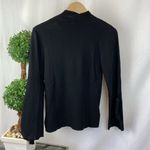 FATE. Black Ribbed Knit Long Bell Sleeve Mock Turtleneck Sweater Top L Photo 1