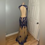 Dave and Johnny  backless blue and nude dress Photo 5