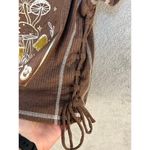 No Boundaries Positive Vibes Are Everywhere Mushrooms Ribbed Side Tie T-Shirt Juniors XXL Photo 2