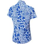 IBKUL Icefil Bianca Navy Animal Print Short Sleeve Sun Shirt LARGE Blue Photo 3