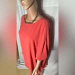 Adrianna Papell Coral One-Shoulder Draped Shift Dress Size 4 Photo 1