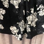 Rose + Olive Black & Cream Floral Long Sleeve Tie Waist Romper Size Small Photo 4