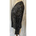 Adrianna Papell Papell Boutique Evening Jacket Sz MED Black 100% Silk Full Sequins & Beads Sheer Photo 4