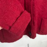Eileen Fisher  Red Wool Button-front Cardigan Sweater Jacket Blazer W1991 Sz L Photo 4