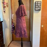 Love Riche  mauve short sleeve crinkle midi dress size S boho casual summer Photo 3