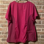 Elle Women's Burgundy Scrub Top Photo 1