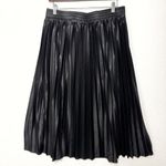 Studio West  black satin pleaded midi skirt elastic waist size XL NWT Photo 1