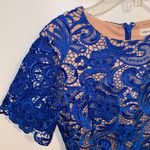 Dress the Population NWOT $198 Cobalt Anna Crochet Lace Sheath Dress S Photo 7