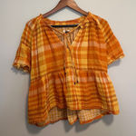 Pilcro and the Letterpress Anthro Pilcro Bette Plaid Top Tunic Medium Yellow Photo 0