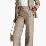 Veronica Beard Tonelli Prince of Wales Checked Linen & Cotton Wide-Leg Pant Photo 0
