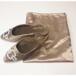 Kevyn Wynn Slip On Embellished Mules Slides Beaded Slip On Shoes Women's Size 8 Tan Photo 3