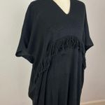Apiece Apart  Black Fringe Tunic Poncho One Size Photo 1