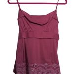 BCBG Max Azria Sleeveless Top with Embroidered Hem Bow Tie Back Size M Photo 0