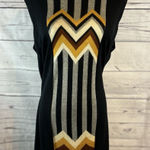 Missoni  for Target Black Zig Zag Gold Stripe Shift Sweater Dress L Photo 0