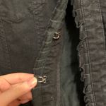 Chico's  Platinum Women's Y2K Ruffle Trim Hook Button Cotton Denim Vest Dark Blue Photo 1