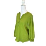 LC Lauren Conrad  Top Size XL Green Long Sleeve Henley Women's Photo 1