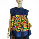 LOOK AT ME HIGH LOW COLORFUL COTTON TUNIC TOP NWT (3X) Blue Photo 6