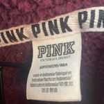 PINK - Victoria's Secret Victoria’s Secret “pink” burgundy, long sleeve three-quarter zip Sherpa Photo 2