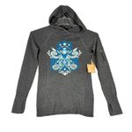 Telluride Sweater Womens XS Gray Blue Graphic Hoodie Knit Neutral Active Outdoor Photo 0