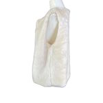 Signature Studio  Women's Vest Sz S Cream Faux Fur Open‎ Front Mob Wife Old Money Photo 3
