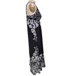 Metaphor Polyester Maxi Dress Black/White Floral Sz L Sun Dress Summer Cruise Photo 1