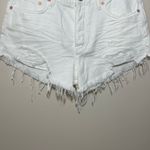 Free People  We the Free Distressed White Denim Cutoff Shorts Photo 2