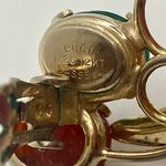 Vintage Burt Cassell Egyptian Revival Scarab Earrings 1/20 12K Gold Filled Red Photo 5