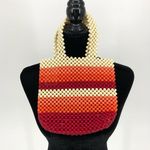 Urban Outfitters  Retro Orange Red Cream Beaded Handbag NWT Photo 0
