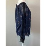 White House | Black Market Paisley Peasant Blouse Blue Size XXS Photo 1