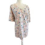 bobbie brooks woman short sleeve v neck floral womens plus size 26 White Photo 1