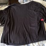 Woman Within OVERSIZED FLORAL GRAPHIC BLACK TEE NWT  Photo 1