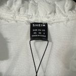 SheIn White Bishop Sleeve V-Neck Mini Jacquard Print Dress White Size XS NWT Photo 8