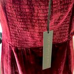 NWT HOUSE OF HARLOW 1960 Burgundy Velvet Dress Tie Strap Dark Romance ~M 💛 Red Size M Photo 7