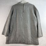 Chico's Chico’s 4 US XXL Metallic Plaid Zip Back Mock Neck Sweater Gray Classic Knit Photo 3