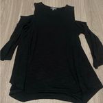 Neiman Marcus  Black open shoulder Long Sleeve Top Photo 0