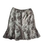 Brown & Ivory Paisley Vintage Flared Mini Skirt Size XS Photo 0