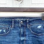 American Eagle  Women’s Skirt Blue Denim Jean Distressed Frayed Hem Size 6 Photo 3